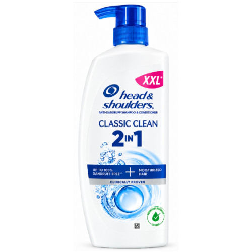 Шампунь-кондиціонер 2 в 1 проти лупи Head & Shoulders Classic Clean XXL з дозатором, 800 мл